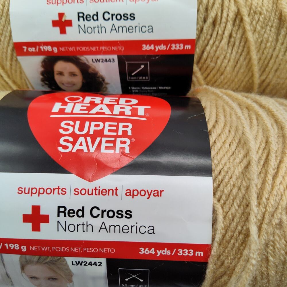 Lot Of 4.75 Red Heart Super Saver Yarn Buff Beige 334 - 8 Oz - Knit Crochet New - Picture 3 of 9